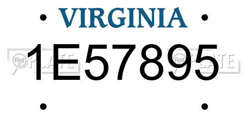 1E57895 Virginia License Plate