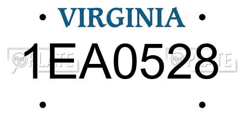 1EA0528 Virginia License Plate