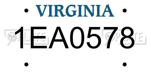 1EA0578 Virginia License Plate