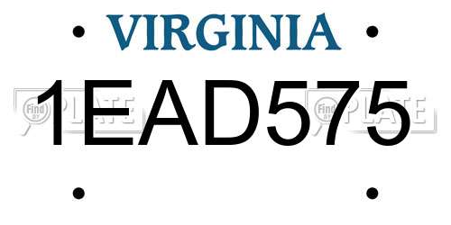 1EAD575 Virginia License Plate