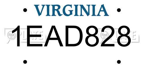 1EAD828 Virginia License Plate
