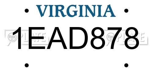 1EAD878 Virginia License Plate