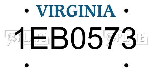 1EB0573 Virginia License Plate