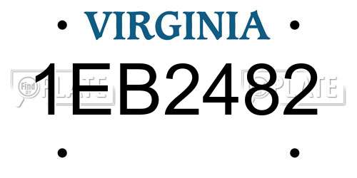 1EB2482 Virginia License Plate