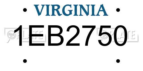 1EB2750 Virginia License Plate