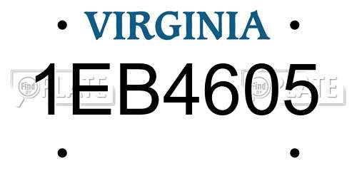 1EB4605 Virginia License Plate