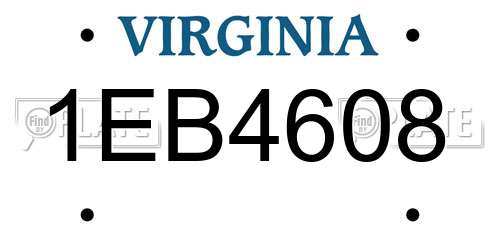 1EB4608 Virginia License Plate