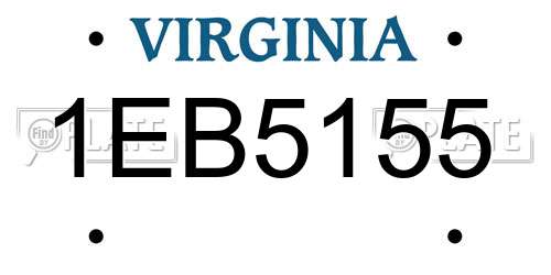 1EB5155 Virginia License Plate