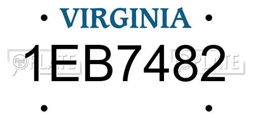 1EB7482 Virginia License Plate