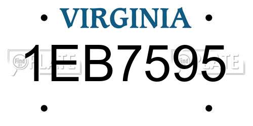 1EB7595 Virginia License Plate