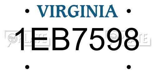 1EB7598 Virginia License Plate