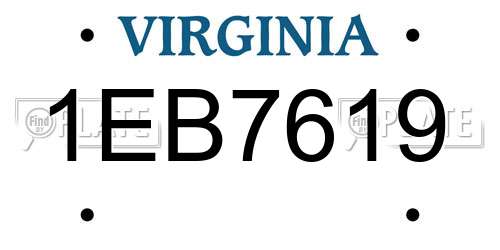 1EB7619 Virginia License Plate