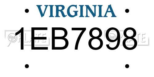 1EB7898 Virginia License Plate