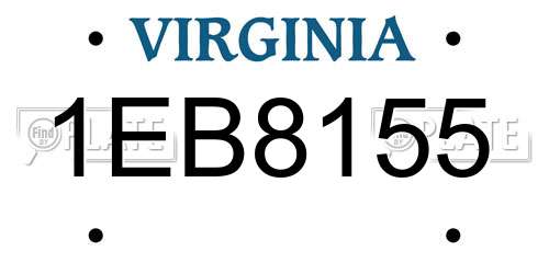 1EB8155 Virginia License Plate