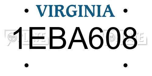 1EBA608 Virginia License Plate