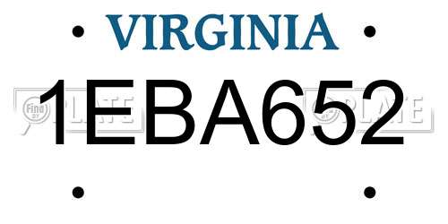 1EBA652 Virginia License Plate