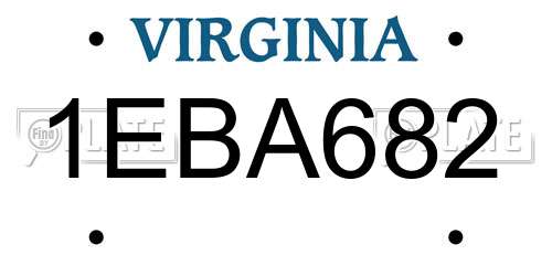 1EBA682 Virginia License Plate