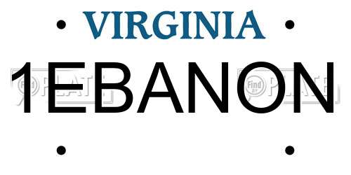 1EBANON Virginia License Plate