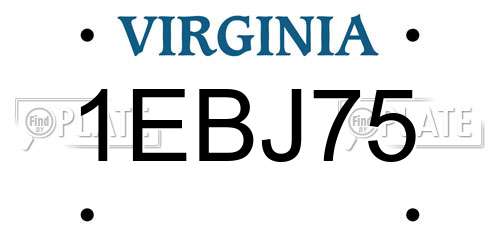 1EBJ75 Virginia License Plate