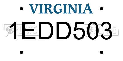 1EDD503 Virginia License Plate