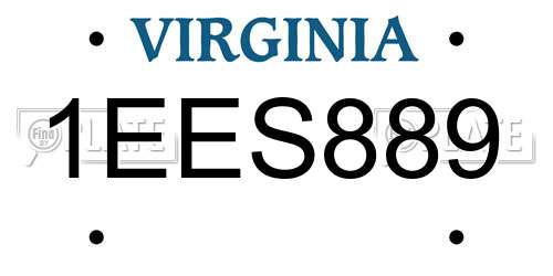 1EES889 Virginia License Plate
