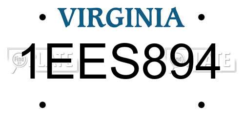 1EES894 Virginia License Plate