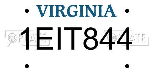1EIT844 Virginia License Plate
