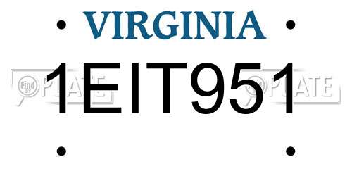 1EIT951 Virginia License Plate