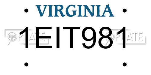 1EIT981 Virginia License Plate