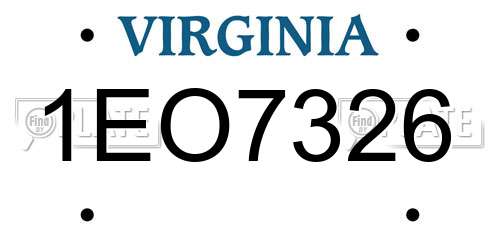 1EO7326 Virginia License Plate