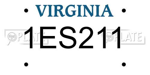 1ES211 Virginia License Plate