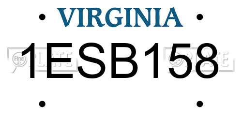 1ESB158 Virginia License Plate