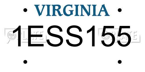 1ESS155 Virginia License Plate