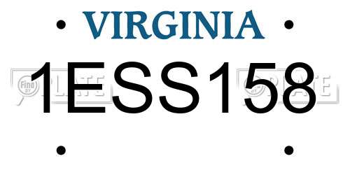 1ESS158 Virginia License Plate