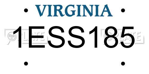 1ESS185 Virginia License Plate