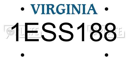 1ESS188 Virginia License Plate