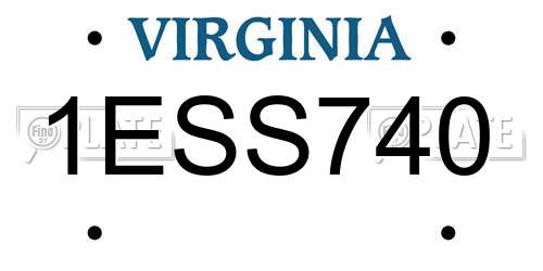 1ESS740 Virginia License Plate