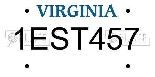 1EST457 Virginia License Plate