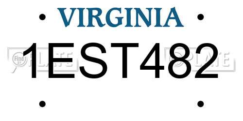 1EST482 Virginia License Plate