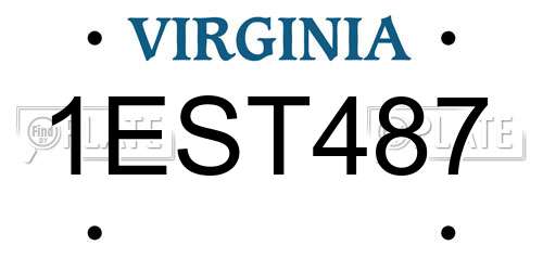 1EST487 Virginia License Plate