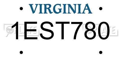1EST780 Virginia License Plate