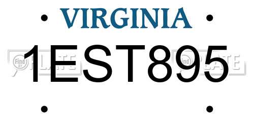 1EST895 Virginia License Plate