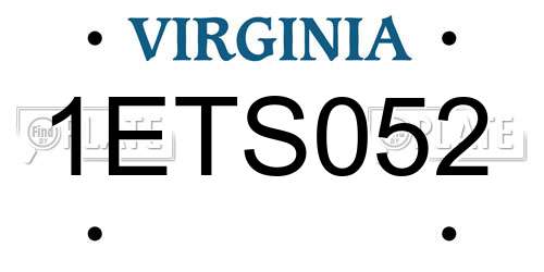 1ETS052 Virginia License Plate