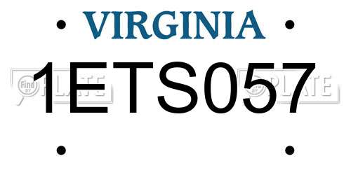 1ETS057 Virginia License Plate