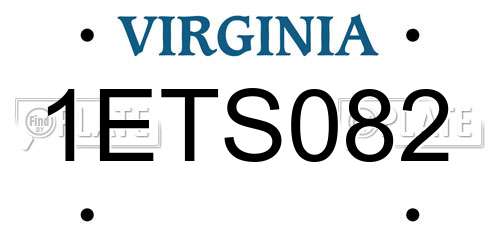 1ETS082 Virginia License Plate