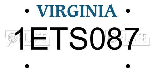 1ETS087 Virginia License Plate