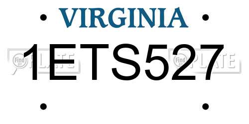 1ETS527 Virginia License Plate