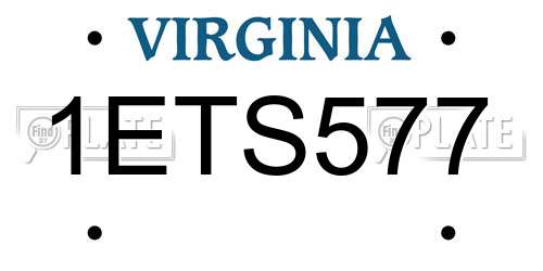 1ETS577 Virginia License Plate