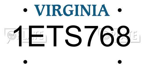 1ETS768 Virginia License Plate