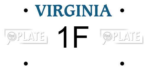1F Virginia License Plate